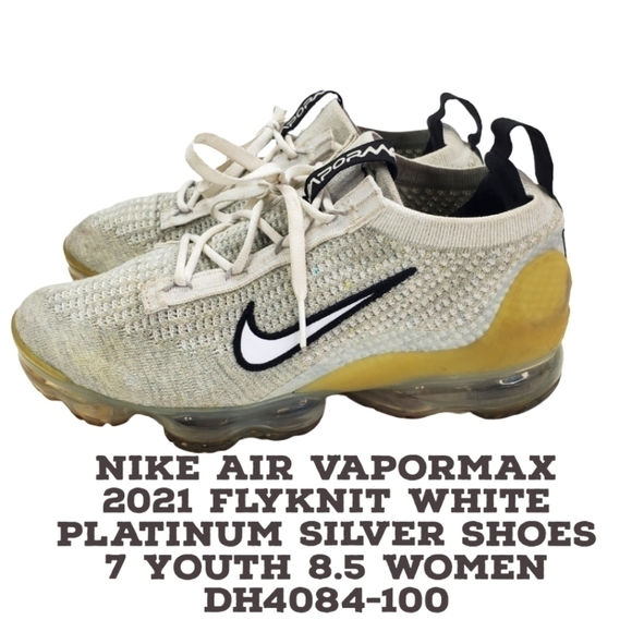 Nike Shoes Youth 7 Women 8.5 Air VaporMax 2021 Flyknit Monochrome - Picture 1 of 12